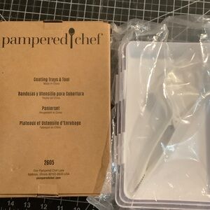 Pampered Chef Coating Trays & Tool Set in a Brown box never opened New